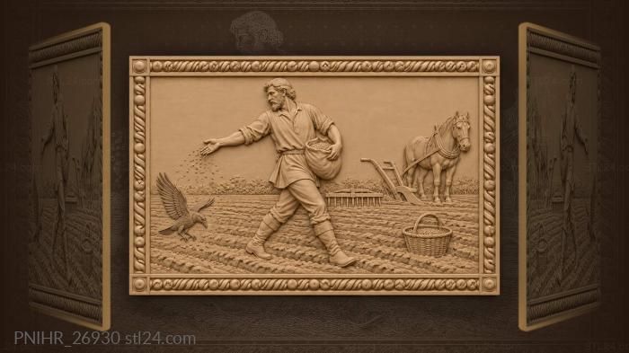 Sower in the golden field 3d STL model
