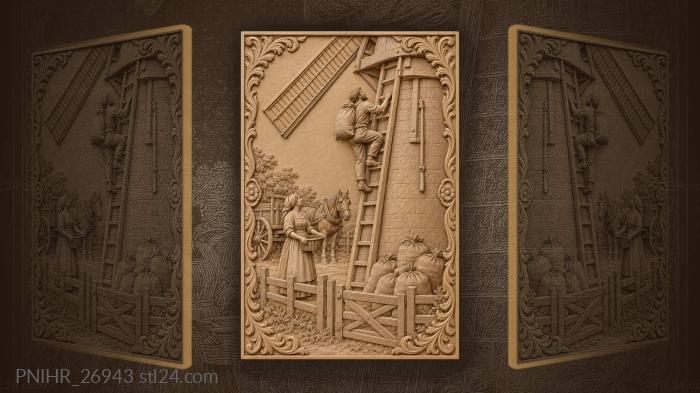 Windmill climber with grain harvest 3d STL model
