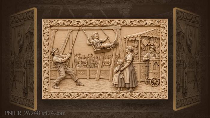 Fairground swing joyful childhood memories 3d STL model