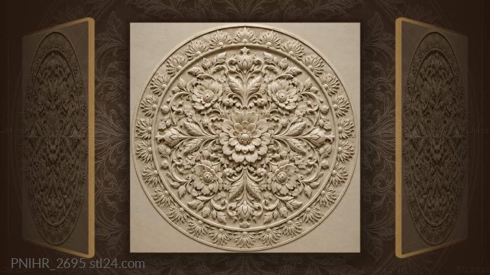 Flower within a sunburst ring 3d STL model