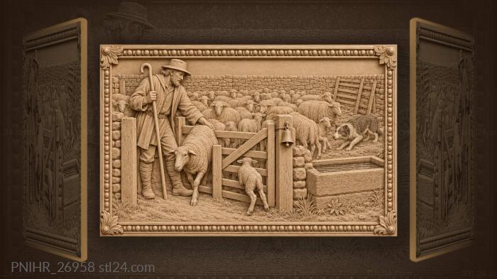 Driving sheep through the fold gate 3d STL model