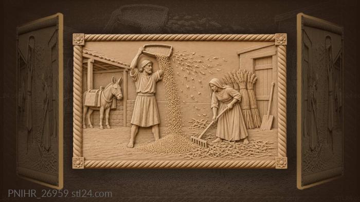 Winnowing grain above the threshing floor 3d STL model