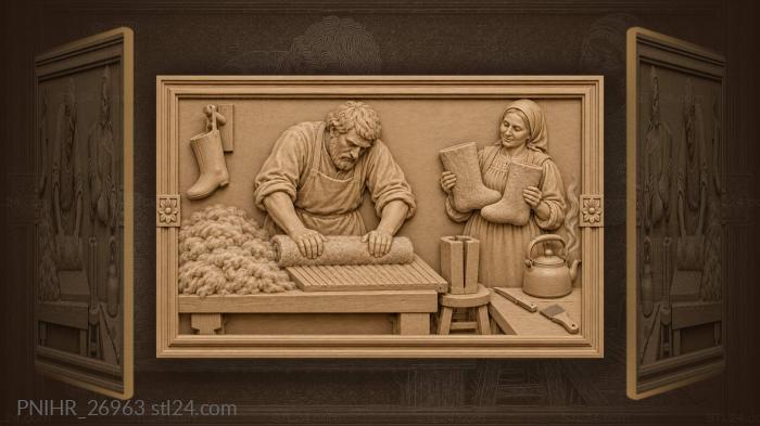 Feltmaker crafting warm winter boots 3d STL model