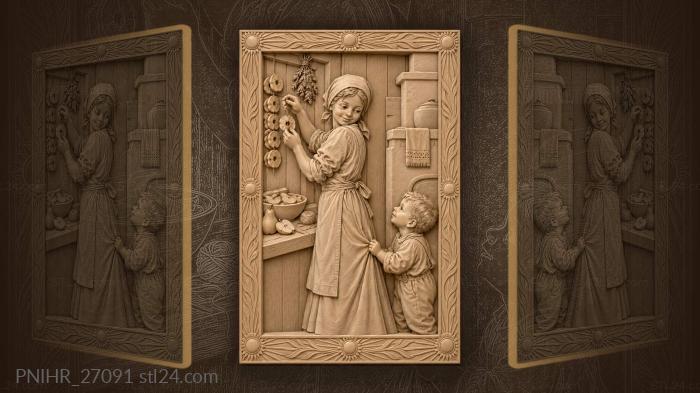 Little sister and sweet apple treats 3d STL model