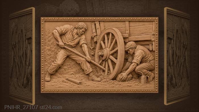 Prying a stuck wheel with a lever 3d STL model