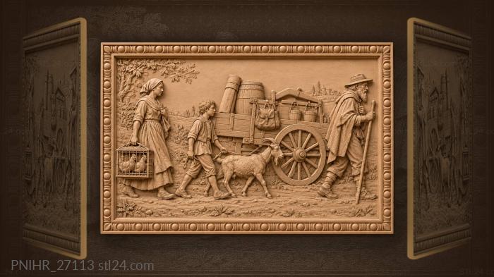 Village life on a country road 3d STL model