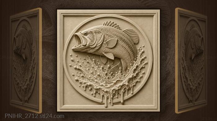 Splashing fish springs toward open water 3d STL model