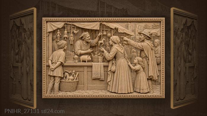 Lively market scene with toys 3d STL model