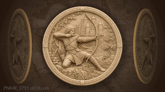 Archer with castle and trees 3d STL model