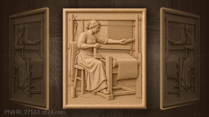 Shears hanging on the loom frame 3d STL model