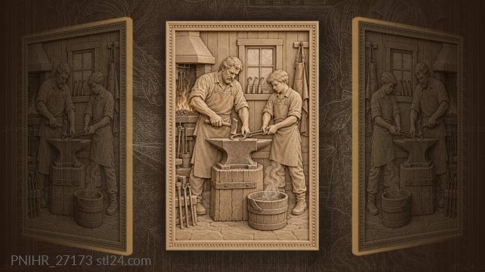 Two men work one shoe from either side 3d STL model