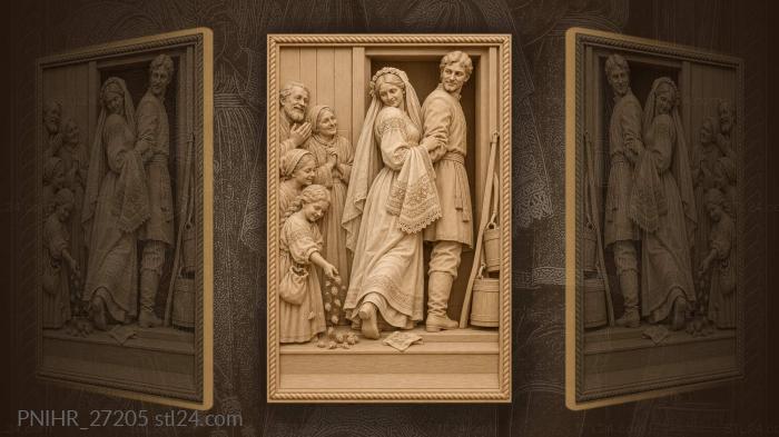 Bride crosses the threshold carrying a towel 3d STL model