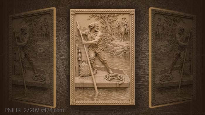 River crossing with horseman waiting 3d STL model
