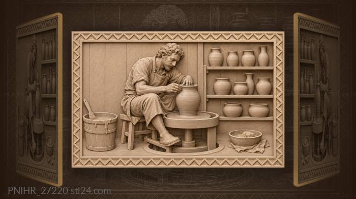 Smoothing a wet rim while the treadle turns 3d STL model
