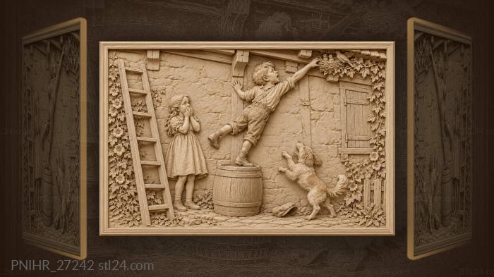 Nest raider reaches beneath the eaves 3d STL model