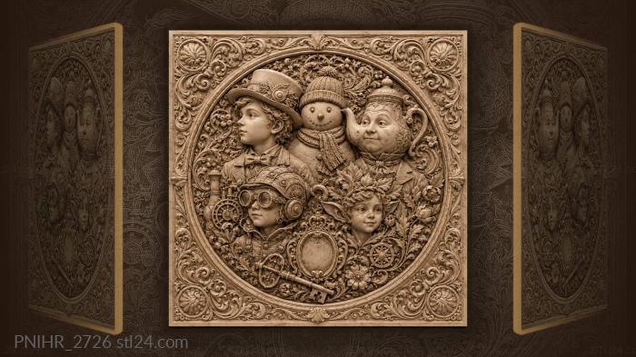 Winter tales and playful friends 3d STL model