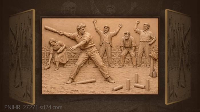 Gorodki game sunny day pastime 3d STL model