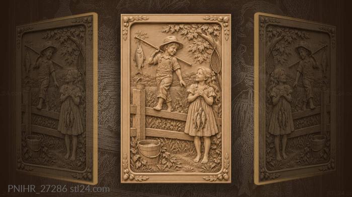 On the fence rail with the catch 3d STL model