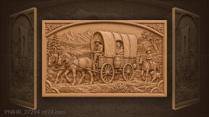 Pioneer family westward bound journey 3d STL model