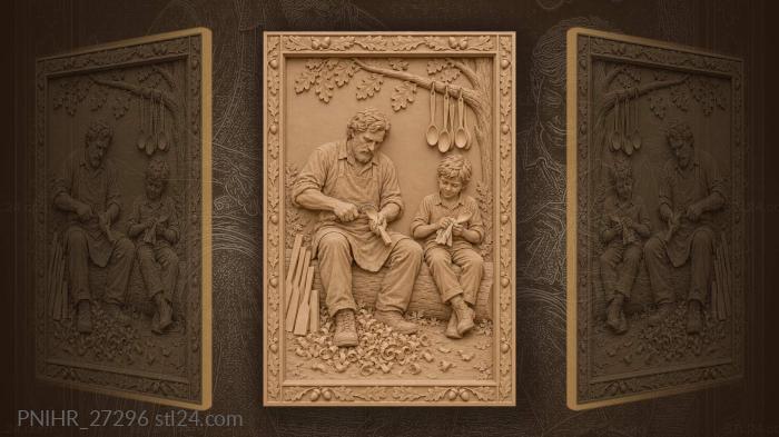 Father and son woodcraft tradition 3d STL model