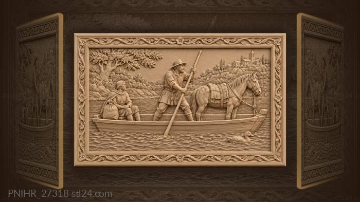 Ferryman crossing the misty river 3d STL model
