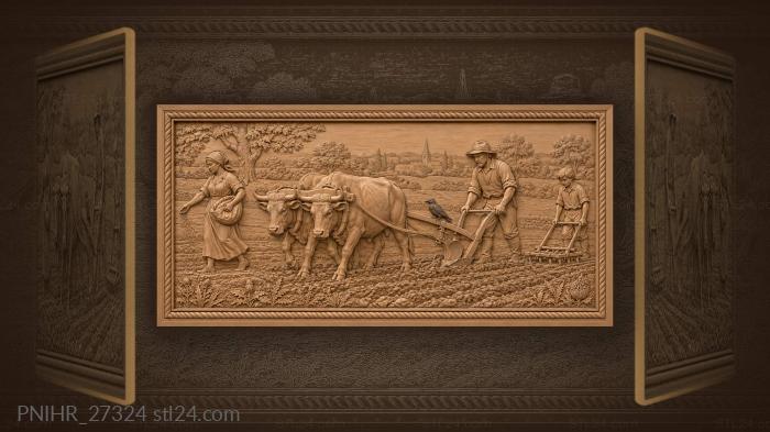 Crow perched on the plough beam 3d STL model