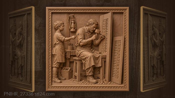 Pattern on a shutter by lantern light 3d STL model