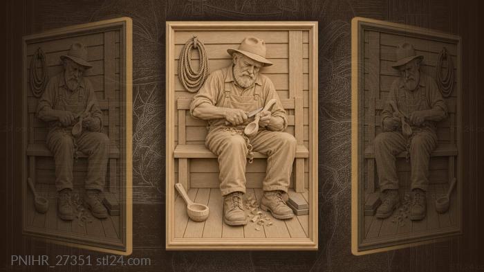 Craftsman shapes spoon on porch 3d STL model