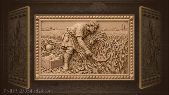 Reaper sweeps his sickle through wheat 3d STL model