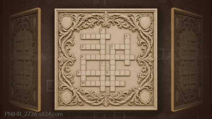 Crossword puzzle with rope frame 3d STL model