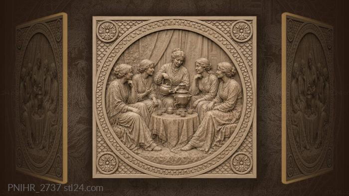 Hostess pouring tea from the samovar 3d STL model