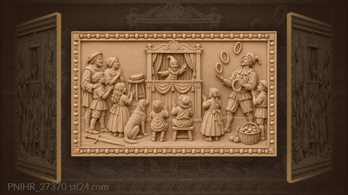 Traveling circus joyful performance scene 3d STL model