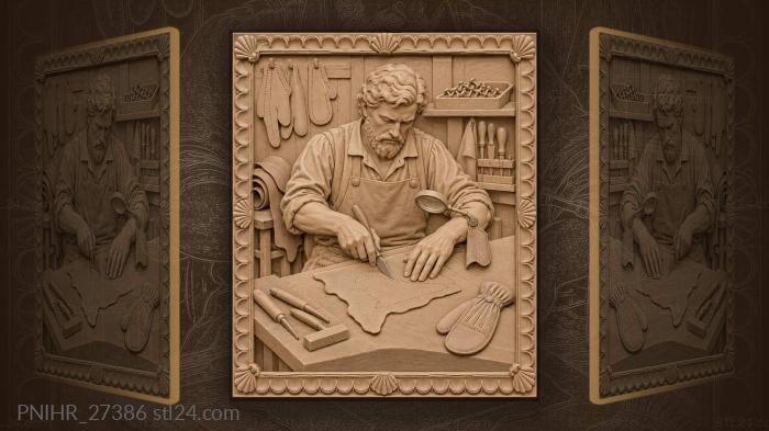 Glovemaker’s workshop leather and tools 3d STL model