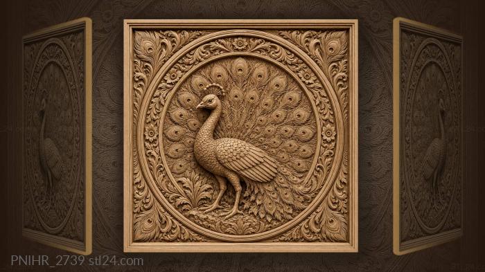 Majestic peacock with lush plumage 3d STL model