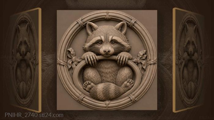 Curious raccoon looks over the edge 3d STL model