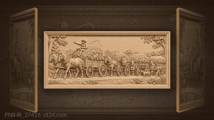 Driver signals wagons down dusty road 3d STL model
