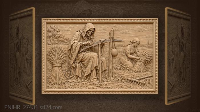 Harvest time reaper and binder 3d STL model