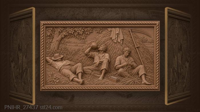 Haymakers rest in summer shade 3d STL model