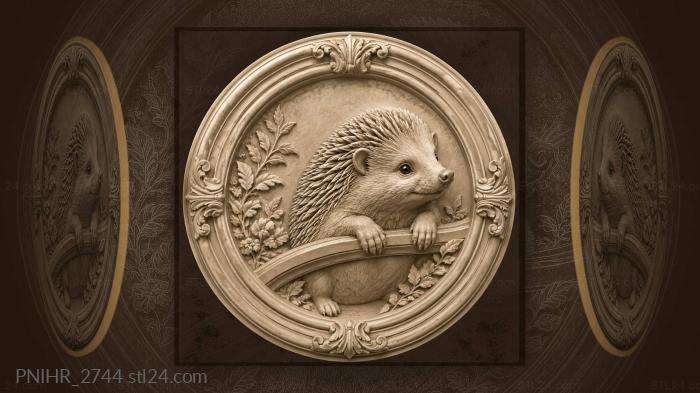 Curious hedgehog peeks over edge 3d STL model