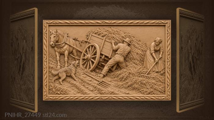 Driver rights overturned hay wagon 3d STL model