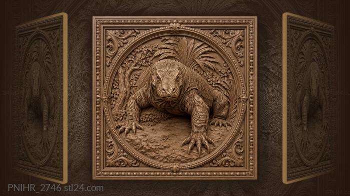 Komodo dragon rising powerful presence 3d STL model