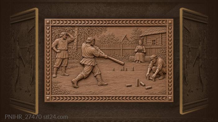 Villager swings as girl keeps score 3d STL model