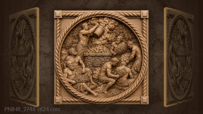 Bucket of water on hot stones 3d STL model