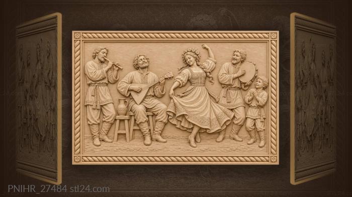 Balalaika flute and tambourine for a dancer 3d STL model