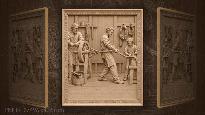 Rope making in old workshop 3d STL model