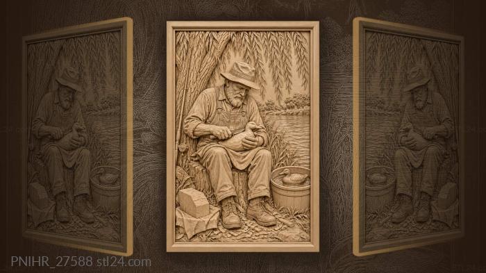 Old man shapes duck decoy 3d STL model