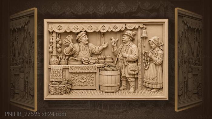 Fairground vendor spoons and clay whistle 3d STL model
