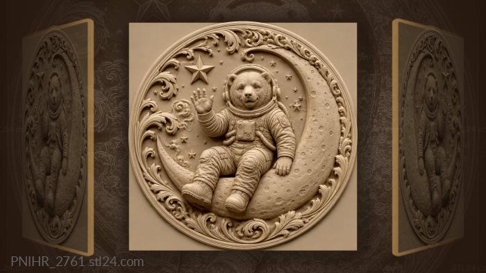 Cosmic bear on the moon 3d STL model