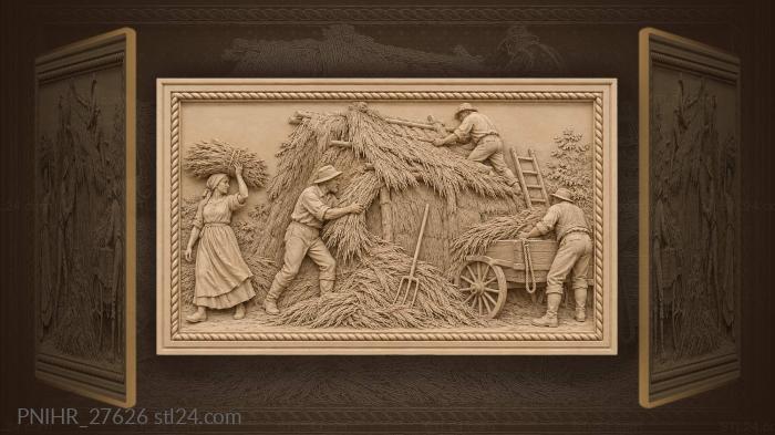 Village harvest dismantling old rick 3d STL model