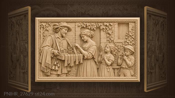 Village peddler with ribbons and mirrors 3d STL model